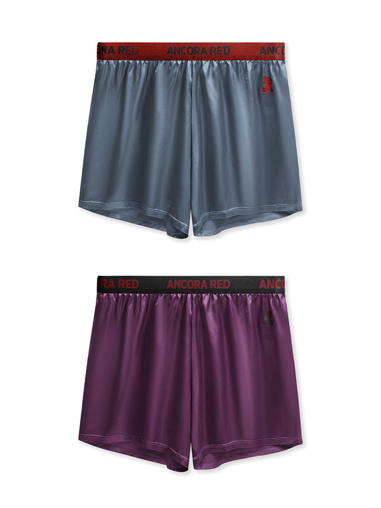 2 Pack Men's Solid Lounge Casual Boxers | dmunderwear detail image 17