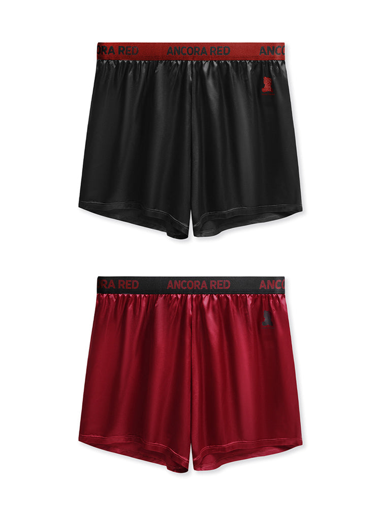 2 Pack Men's Solid Lounge Casual Boxers | dmunderwear detail image 2