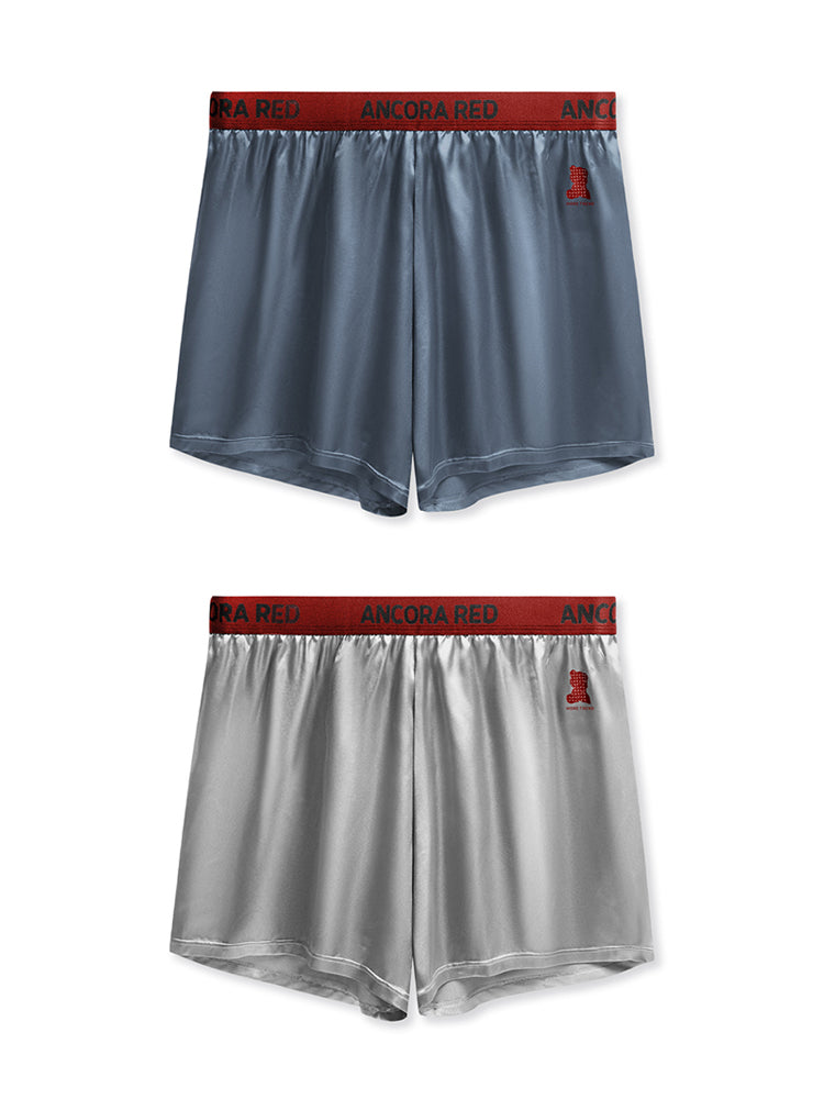 2 Pack Men's Solid Lounge Casual Boxers | dmunderwear detail image 7