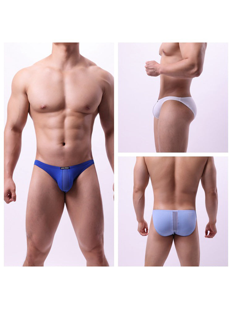 2 Pack Men's Solid Sexy Low-Rise Briefs | dmunderwear detail image 15