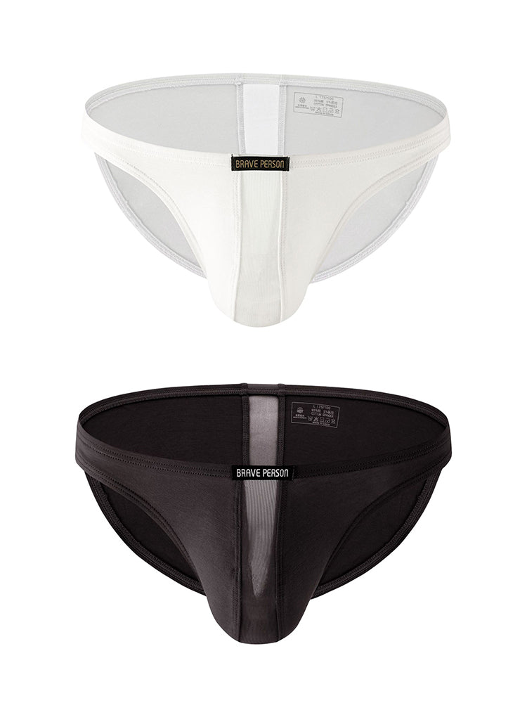 2 Pack Men's Solid Sexy Low-Rise Briefs | dmunderwear detail image 2