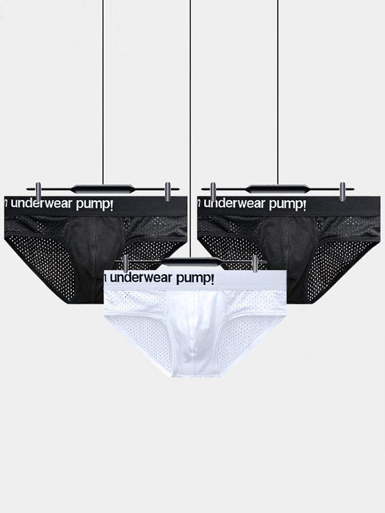 2-pack Men's Sports Mesh Breathable Briefs | dmunderwear detail image 4