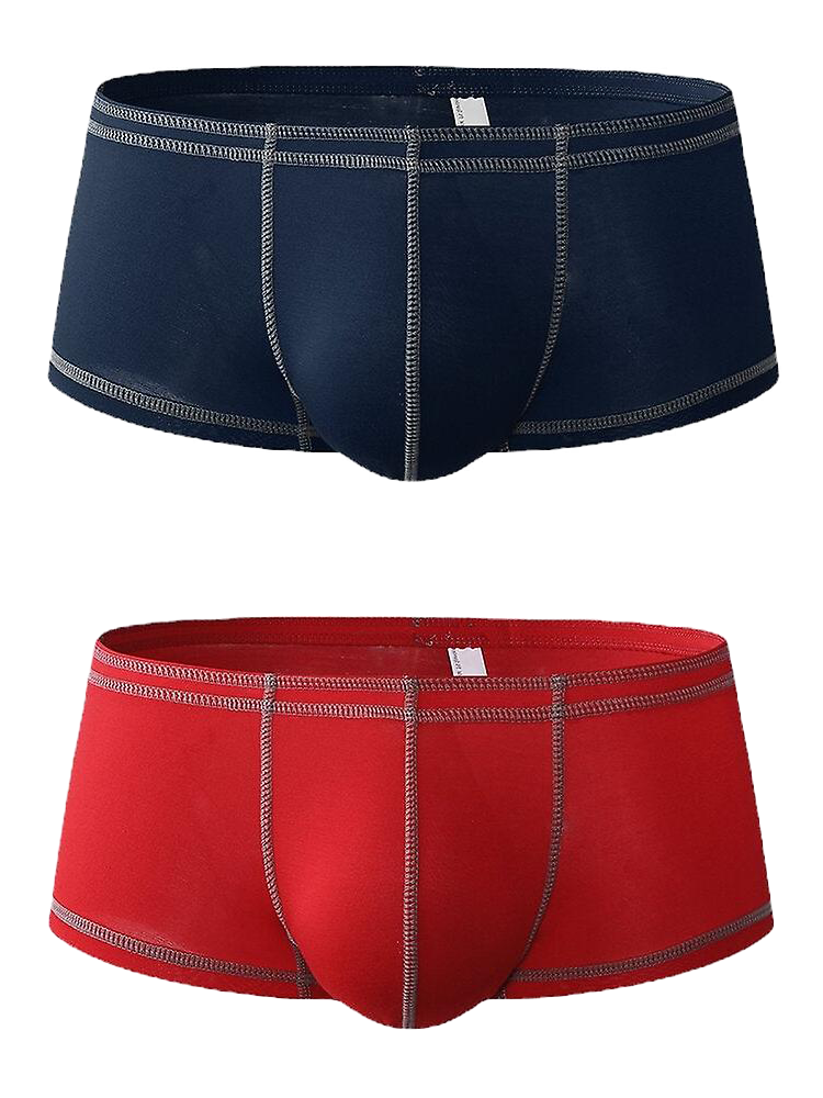 2 Pack Men's Sporty Breathable U Convex Pouch Trunks | dmunderwear detail image 14