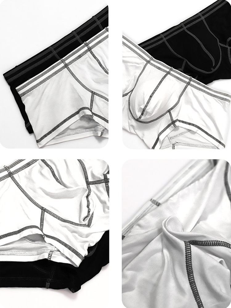 2 Pack Men's Sporty Breathable U Convex Pouch Trunks | dmunderwear detail image 17