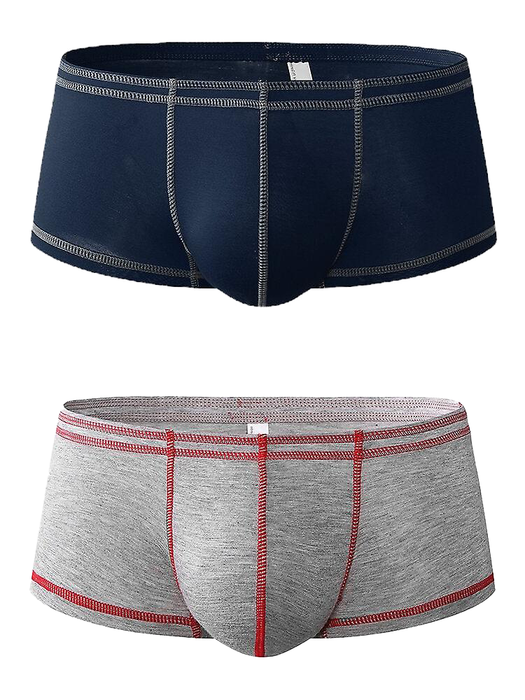 2 Pack Men's Sporty Breathable U Convex Pouch Trunks | dmunderwear detail image 20