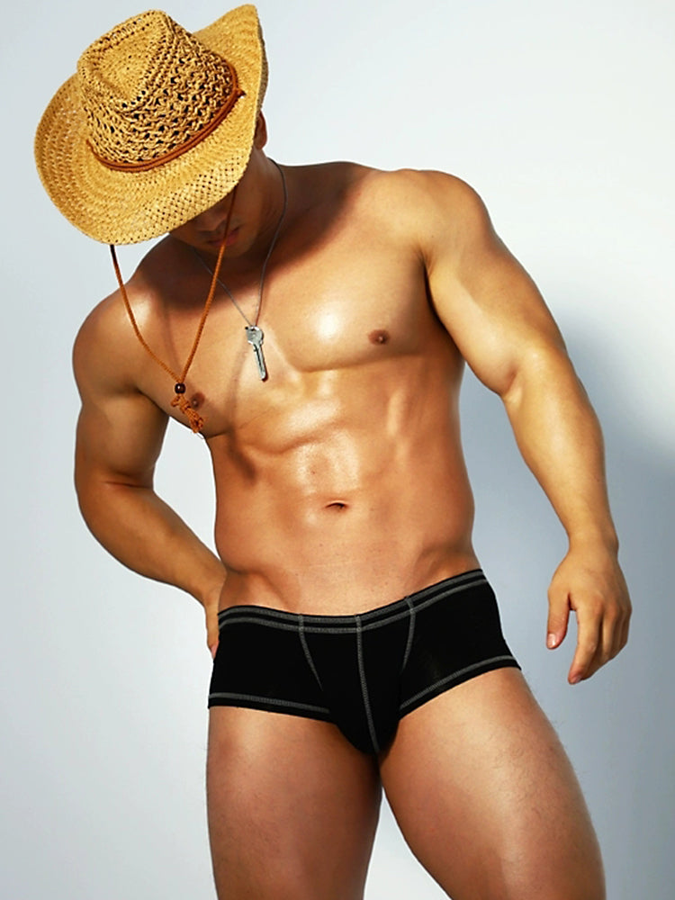 2 Pack Men's Sporty Breathable U Convex Pouch Trunks | dmunderwear detail image 6