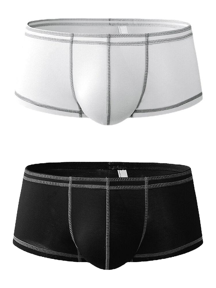 2 Pack Men's Sporty Breathable U Convex Pouch Trunks | dmunderwear detail image 8
