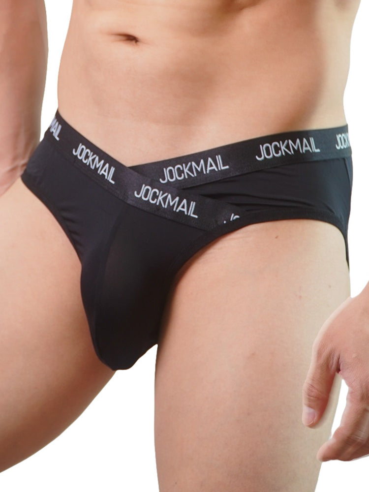 2 Pack Men's Sporty Letter Print Supportive Low-Rise Ice Silk Skin-Friendly Bikini | dmunderwear detail image 10