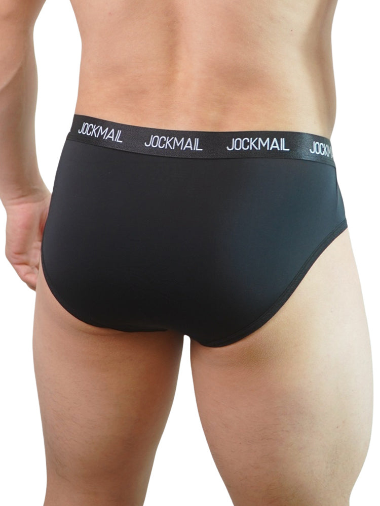 2 Pack Men's Sporty Letter Print Supportive Low-Rise Ice Silk Skin-Friendly Bikini | dmunderwear detail image 14