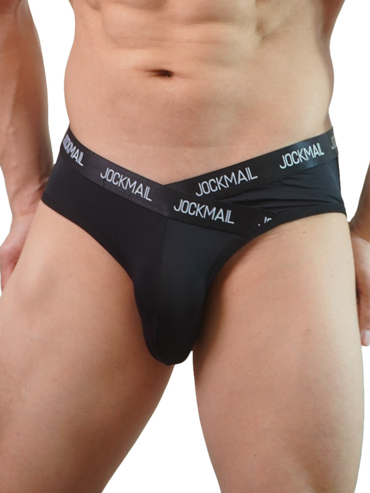 2 Pack Men's Sporty Letter Print Supportive Low-Rise Ice Silk Skin-Friendly Bikini | dmunderwear detail image 9