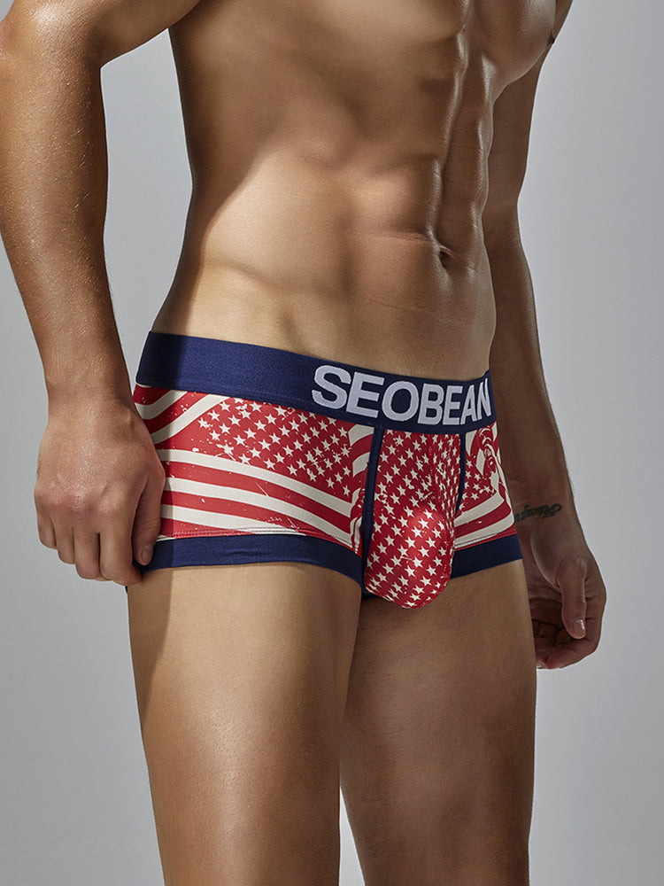 2 Pack Men's Statue of Liberty Print Comfortable and Breathable Trunks | dmunderwear detail image 14