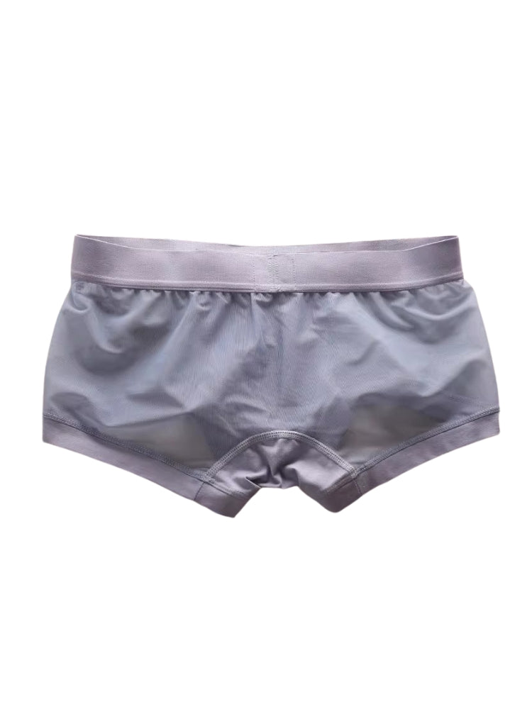 2 Pack Men's Stay-Put Fit Lightweight & Airy Solid Color Semi-Transparent Trunks | dmunderwear detail image 10