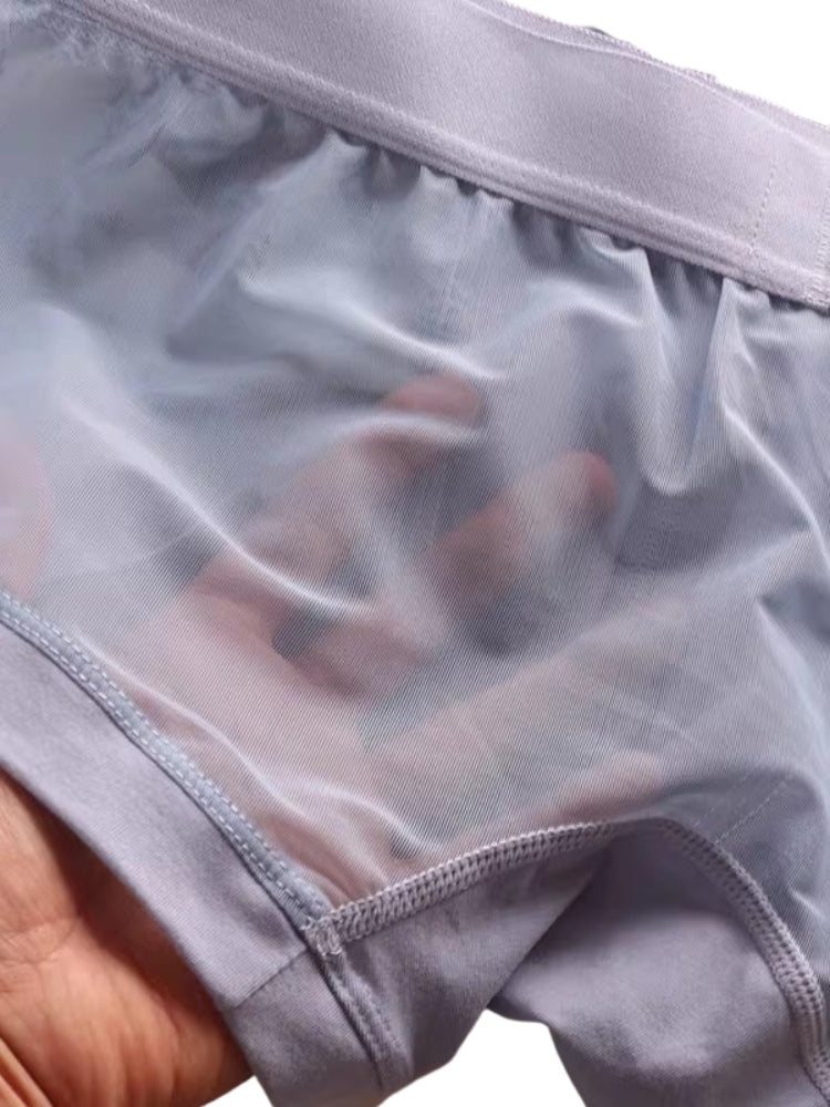 2 Pack Men's Stay-Put Fit Lightweight & Airy Solid Color Semi-Transparent Trunks | dmunderwear detail image 11