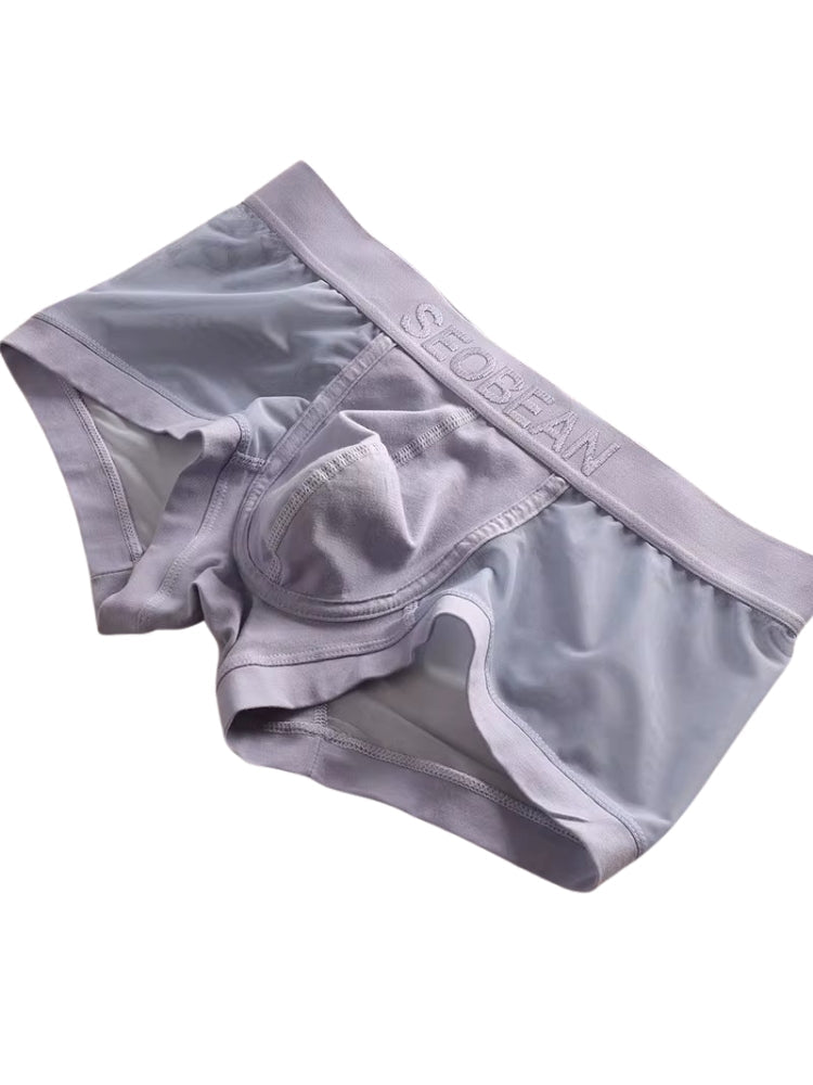 2 Pack Men's Stay-Put Fit Lightweight & Airy Solid Color Semi-Transparent Trunks | dmunderwear detail image 9