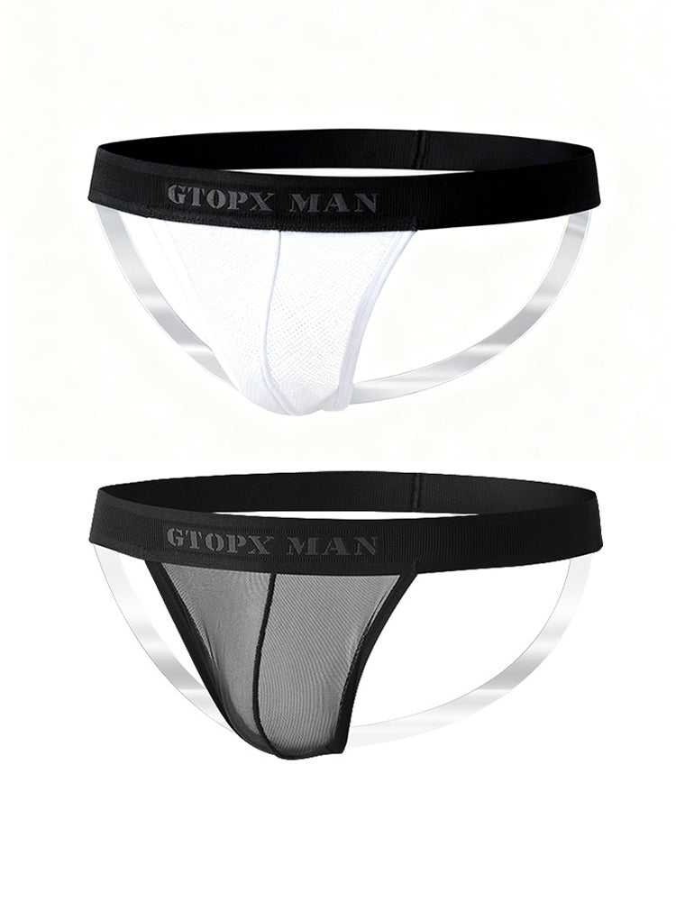 2 Pack Men's Stay-Put Fit Silky Touch Skin-Friendly Chafe-Free Design Jockstrap | dmunderwear detail image 2