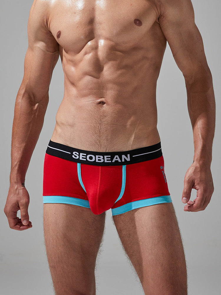 2 Pack Men's Stretch Cotton Breathable Colourway Contrast Trunks | dmunderwear detail image 13