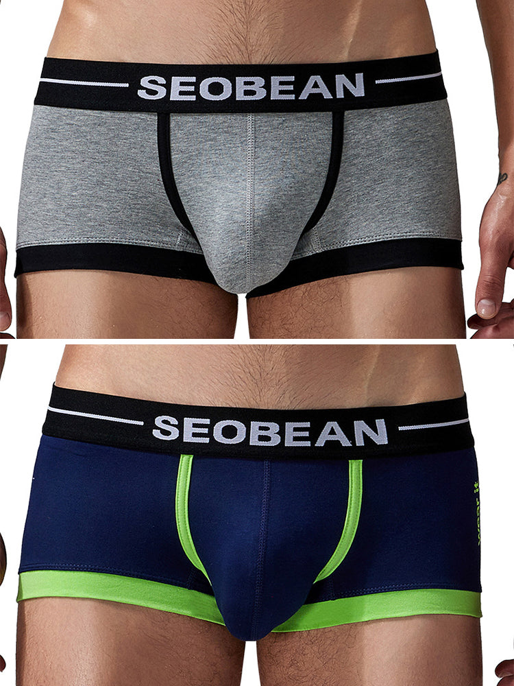 2 Pack Men's Stretch Cotton Breathable Colourway Contrast Trunks | dmunderwear detail image 17