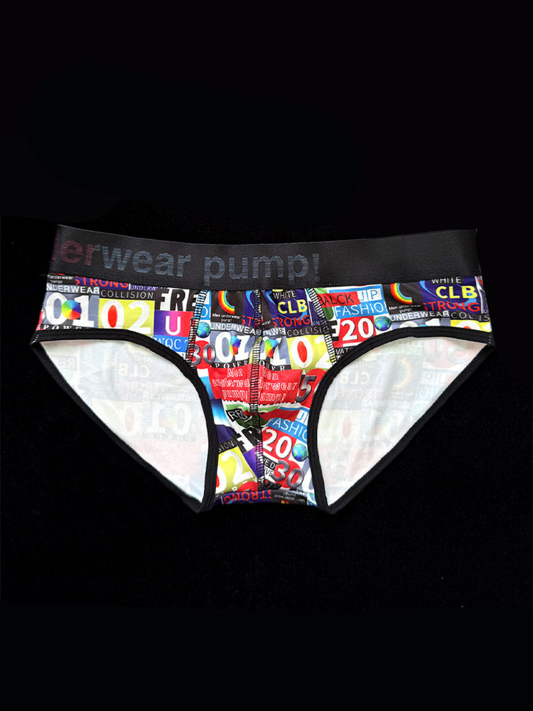 2 Pack Men's Stretch Fit Doodle Print Low-Rise Briefs | dmunderwear detail image 10