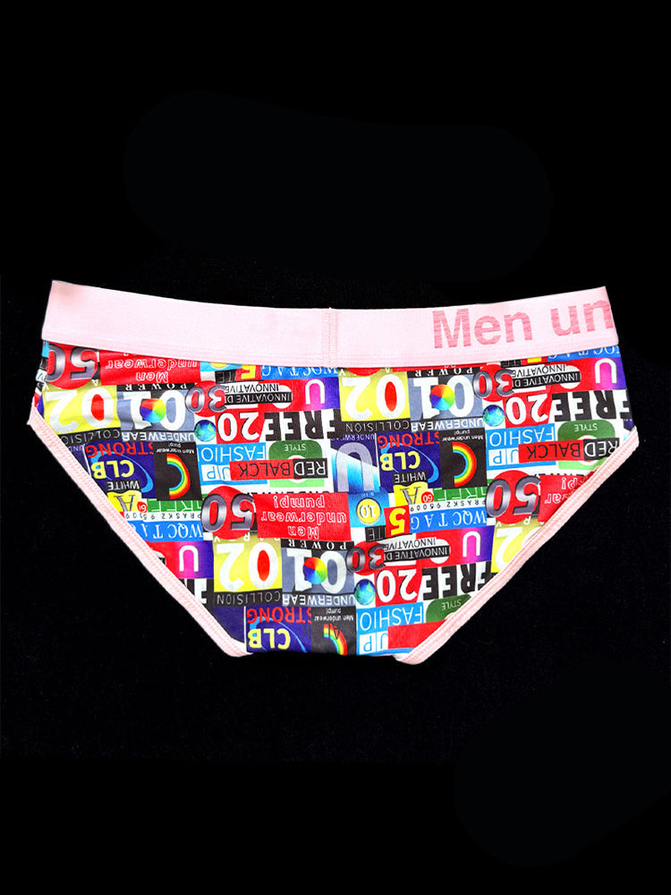 2 Pack Men's Stretch Fit Doodle Print Low-Rise Briefs | dmunderwear detail image 13