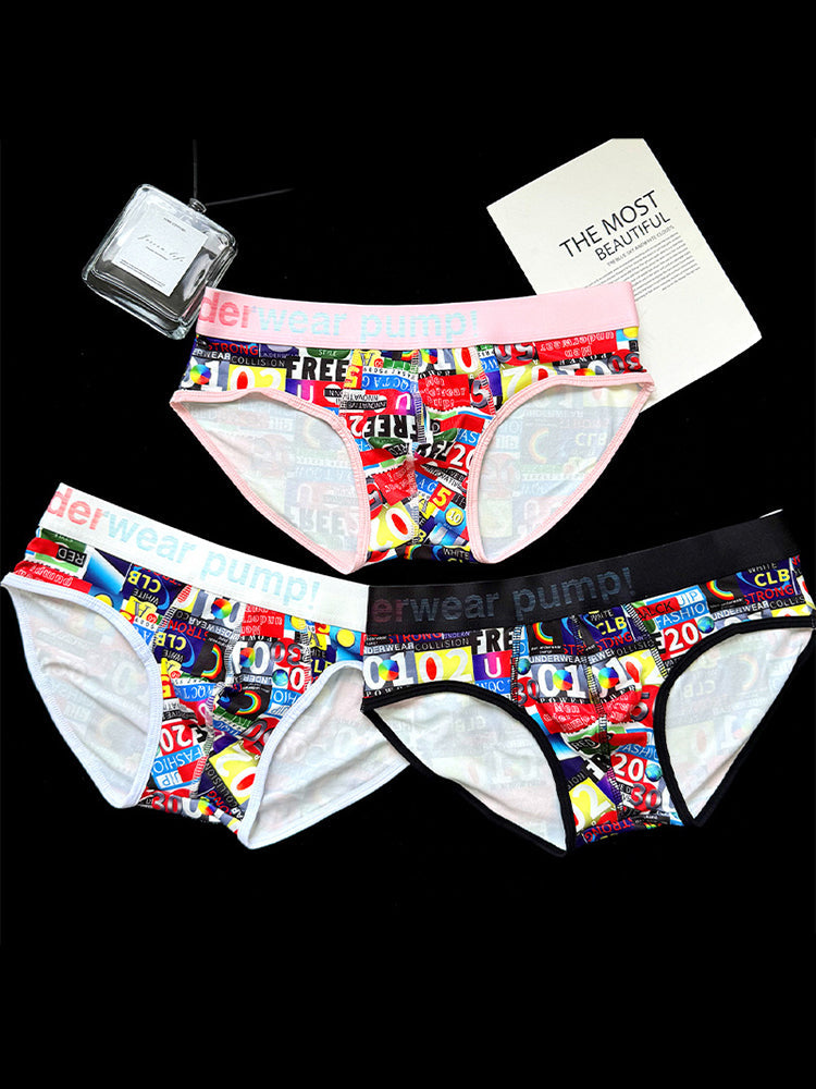2 Pack Men's Stretch Fit Doodle Print Low-Rise Briefs | dmunderwear detail image 15