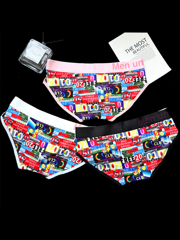 2 Pack Men's Stretch Fit Doodle Print Low-Rise Briefs | dmunderwear detail image 16