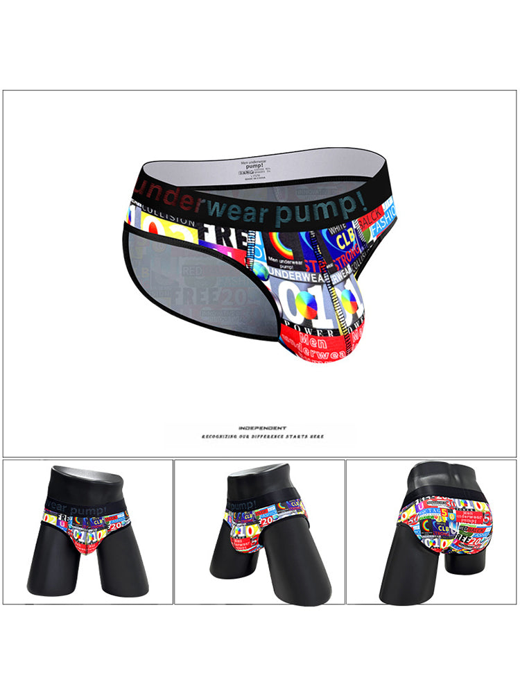 2 Pack Men's Stretch Fit Doodle Print Low-Rise Briefs | dmunderwear detail image 17