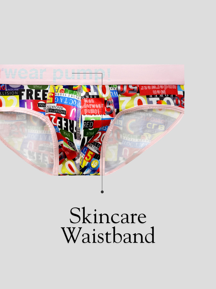 2 Pack Men's Stretch Fit Doodle Print Low-Rise Briefs | dmunderwear detail image 5
