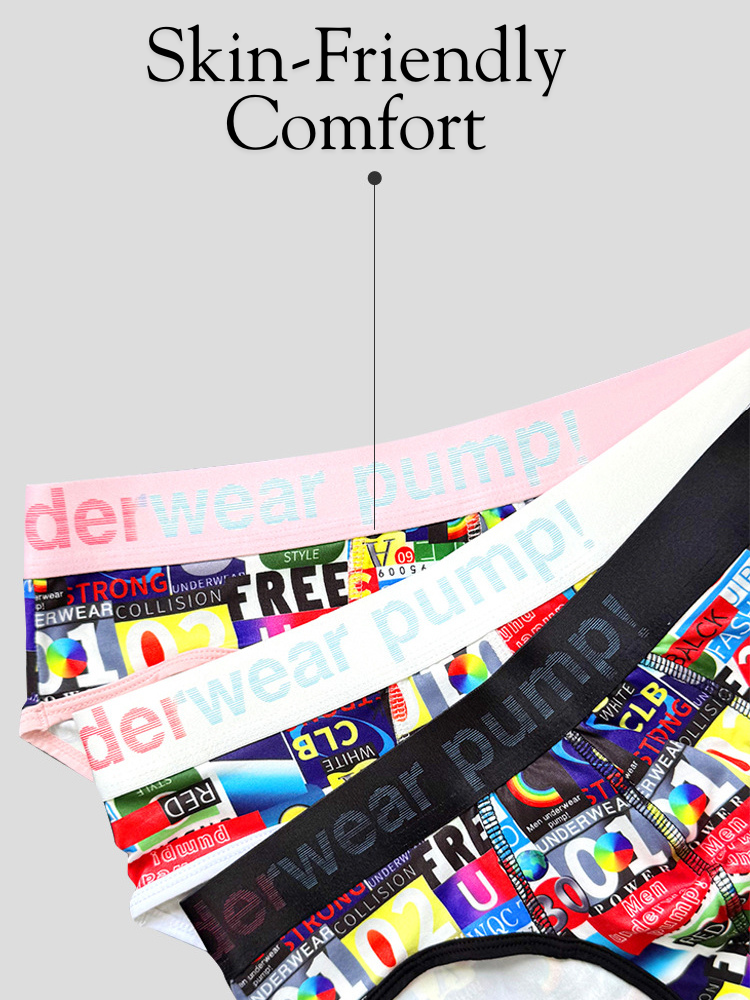 2 Pack Men's Stretch Fit Doodle Print Low-Rise Briefs | dmunderwear detail image 6