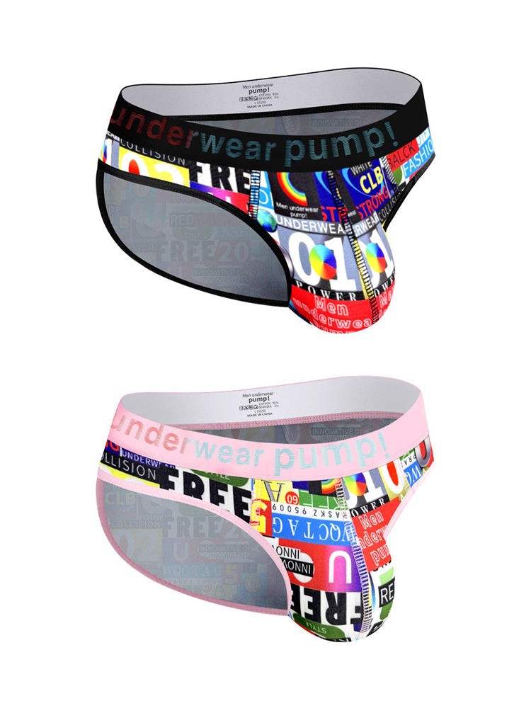 2 Pack Men's Stretch Fit Doodle Print Low-Rise Briefs | dmunderwear detail image 8