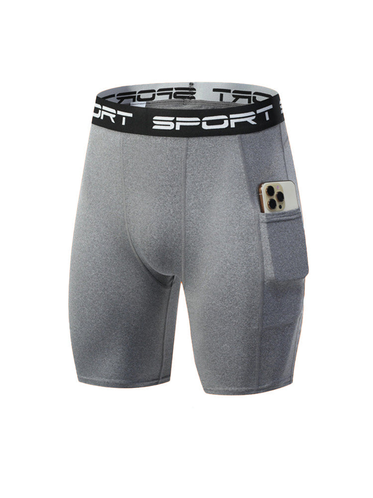 2 Pack Men's Stretch Fit Side Pocket Mid-Rise Breathable Activewear Tights | dmunderwear detail image 10