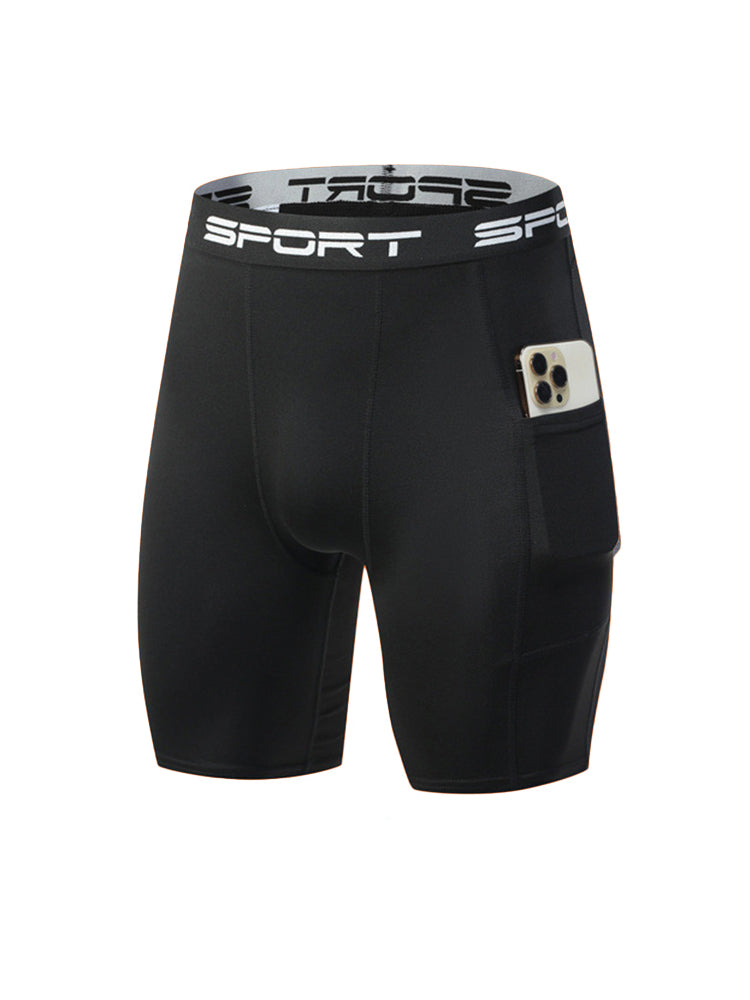 2 Pack Men's Stretch Fit Side Pocket Mid-Rise Breathable Activewear Tights | dmunderwear detail image 11