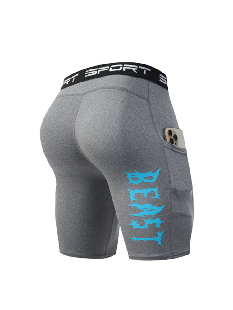 2 Pack Men's Stretch Fit Side Pocket Mid-Rise Breathable Activewear Tights | dmunderwear detail image 13