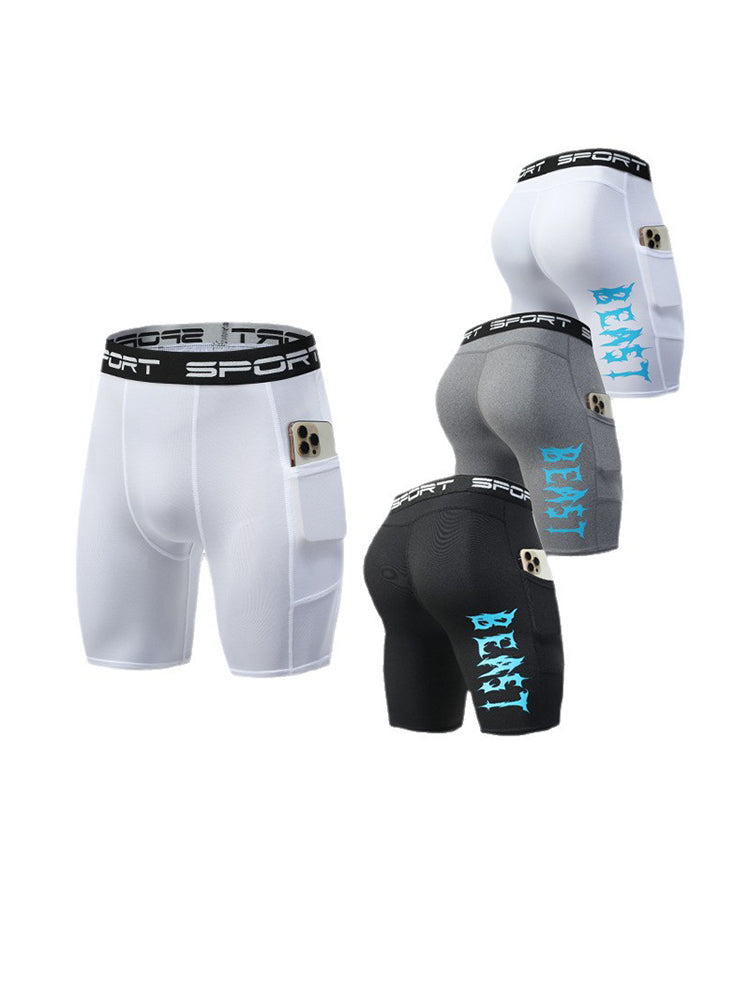 2 Pack Men's Stretch Fit Side Pocket Mid-Rise Breathable Activewear Tights | dmunderwear detail image 3