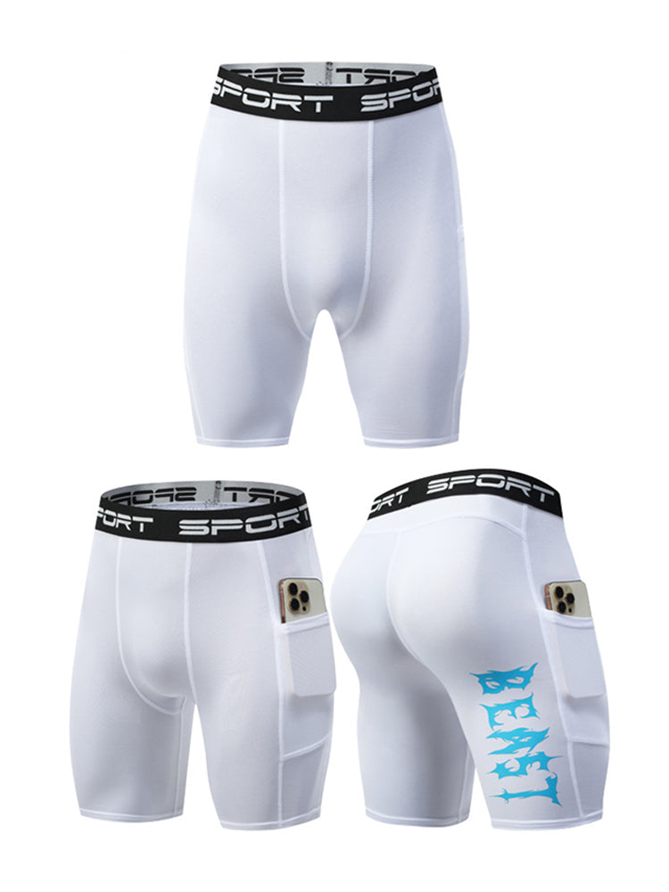 2 Pack Men's Stretch Fit Side Pocket Mid-Rise Breathable Activewear Tights | dmunderwear detail image 4