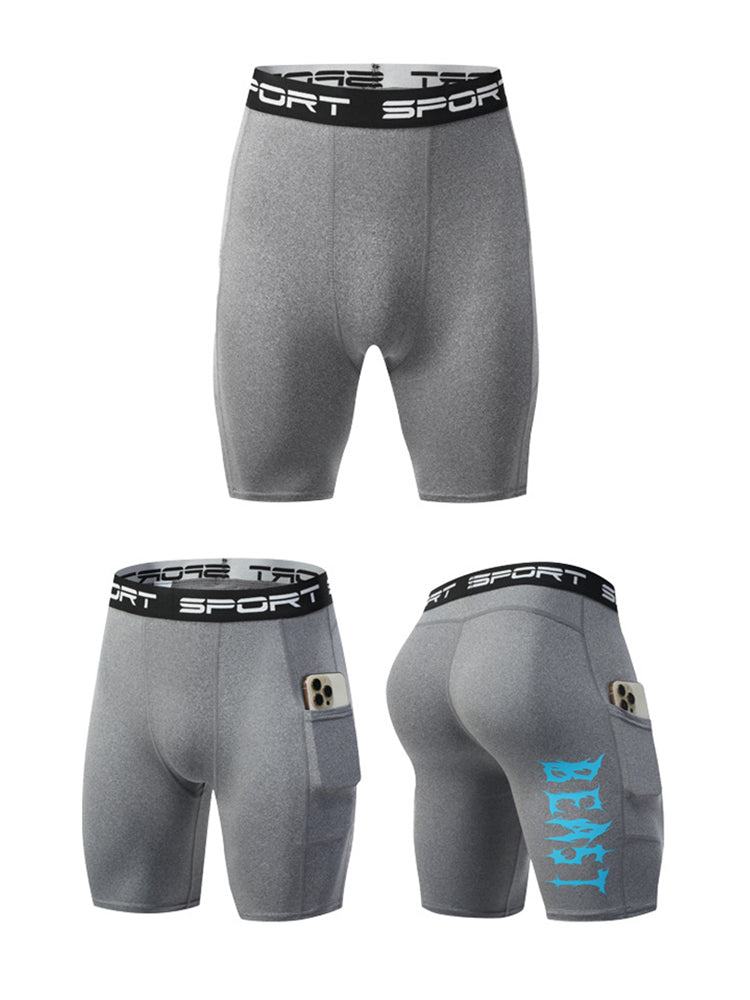 2 Pack Men's Stretch Fit Side Pocket Mid-Rise Breathable Activewear Tights | dmunderwear detail image 6