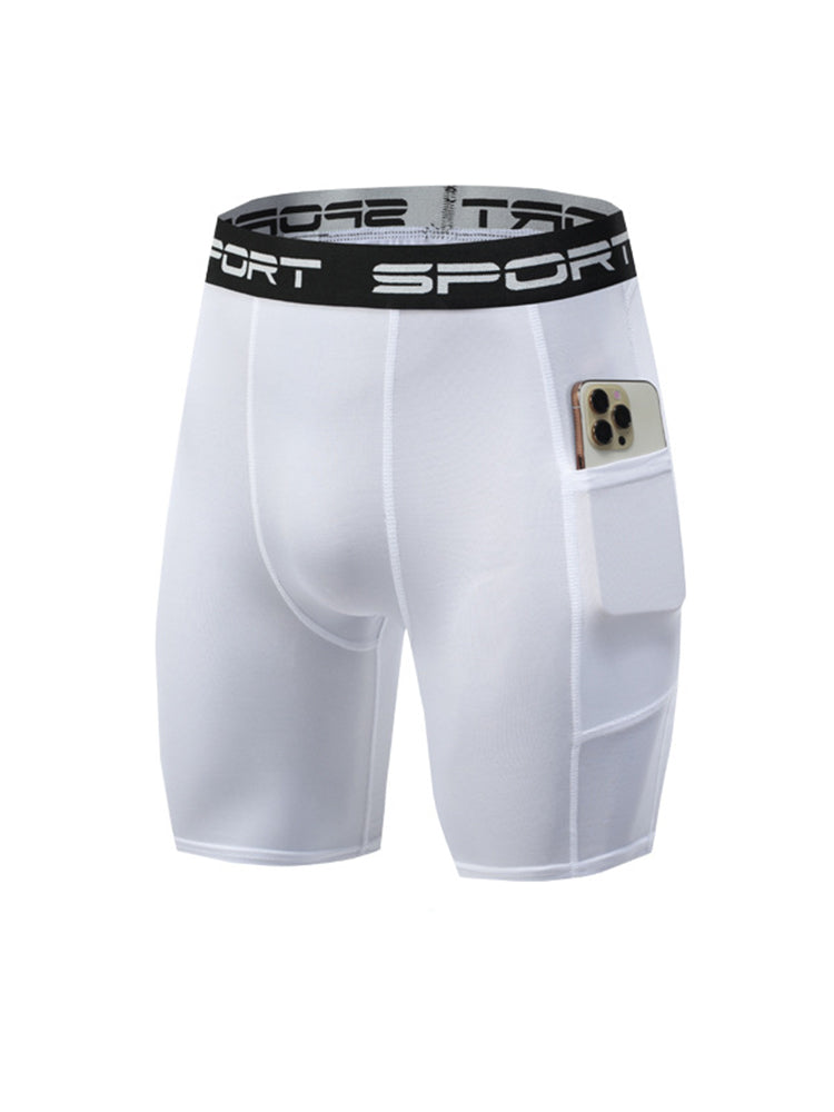 2 Pack Men's Stretch Fit Side Pocket Mid-Rise Breathable Activewear Tights | dmunderwear detail image 8