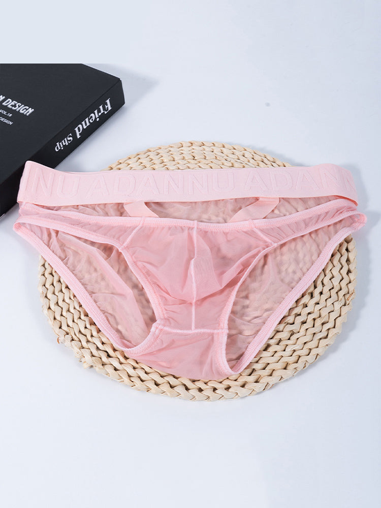 2 Pack Men's Stretch Solid Color Sexy Crotch Single-Layer Briefs | dmunderwear detail image 12