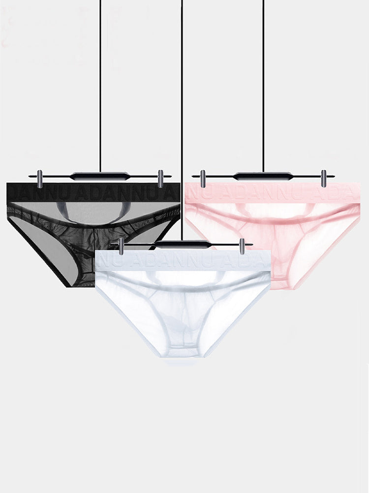 2 Pack Men's Stretch Solid Color Sexy Crotch Single-Layer Briefs | dmunderwear detail image 17