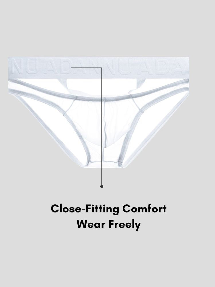 2 Pack Men's Stretch Solid Color Sexy Crotch Single-Layer Briefs | dmunderwear detail image 4