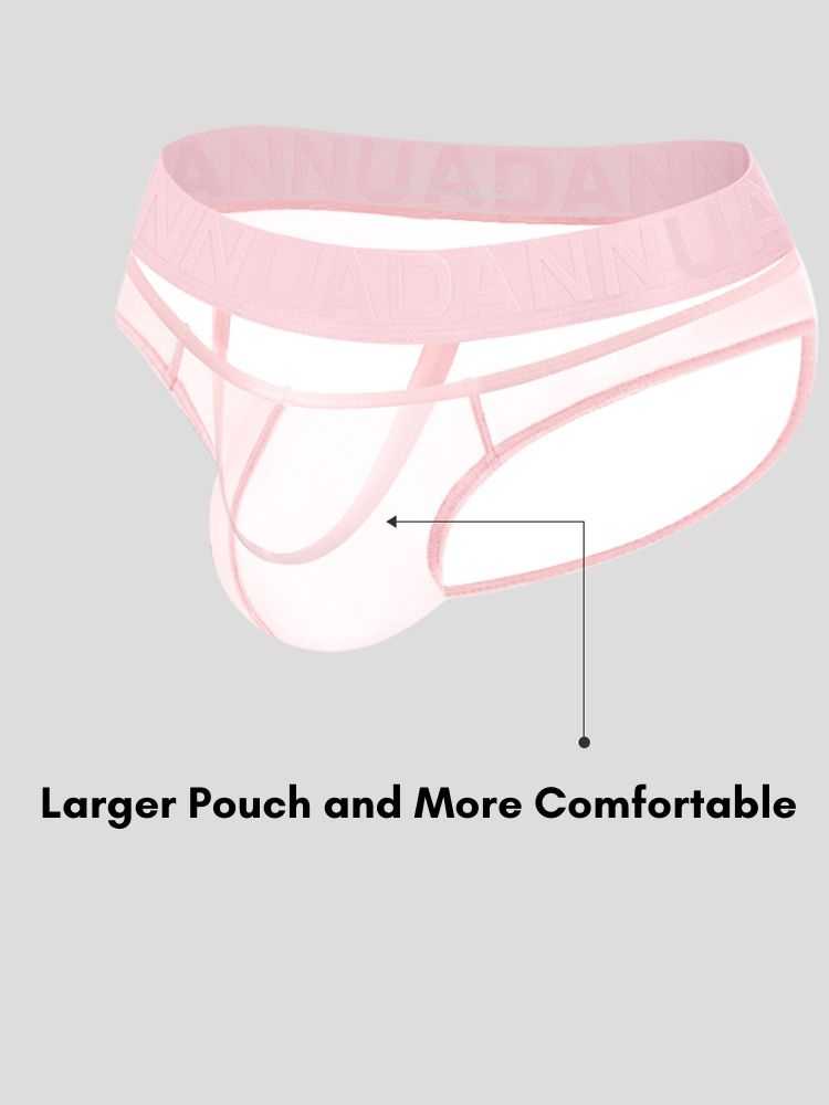 2 Pack Men's Stretch Solid Color Sexy Crotch Single-Layer Briefs | dmunderwear detail image 5