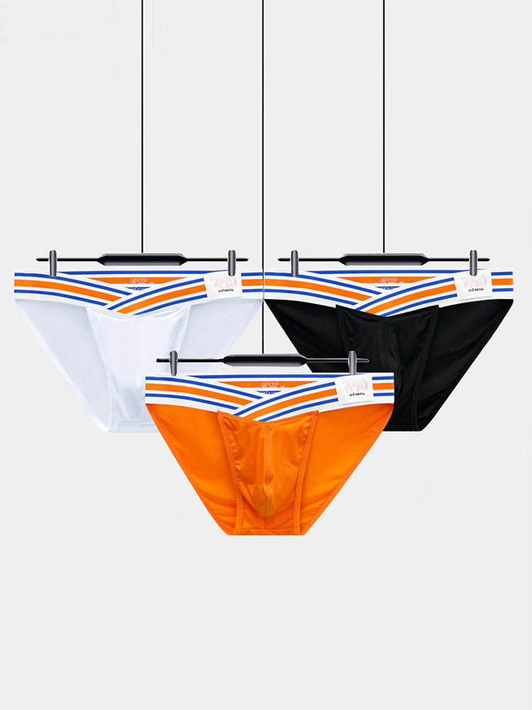 2-pack Men's Striped V-waist High-cut Briefs | dmunderwear