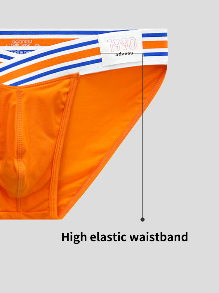 2-pack Men's Striped V-waist High-cut Briefs | dmunderwear detail image 10