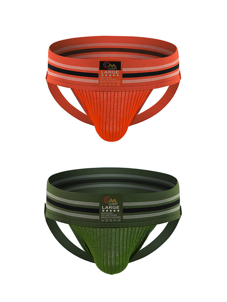 2 Pack Men's Supportive Fit Comfy Waistband Anti-Chafing Stretch Jockstrap | dmunderwear detail image 12
