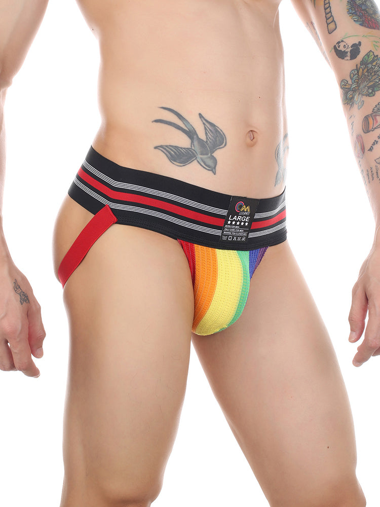 2 Pack Men's Supportive Fit Comfy Waistband Anti-Chafing Stretch Jockstrap | dmunderwear detail image 13
