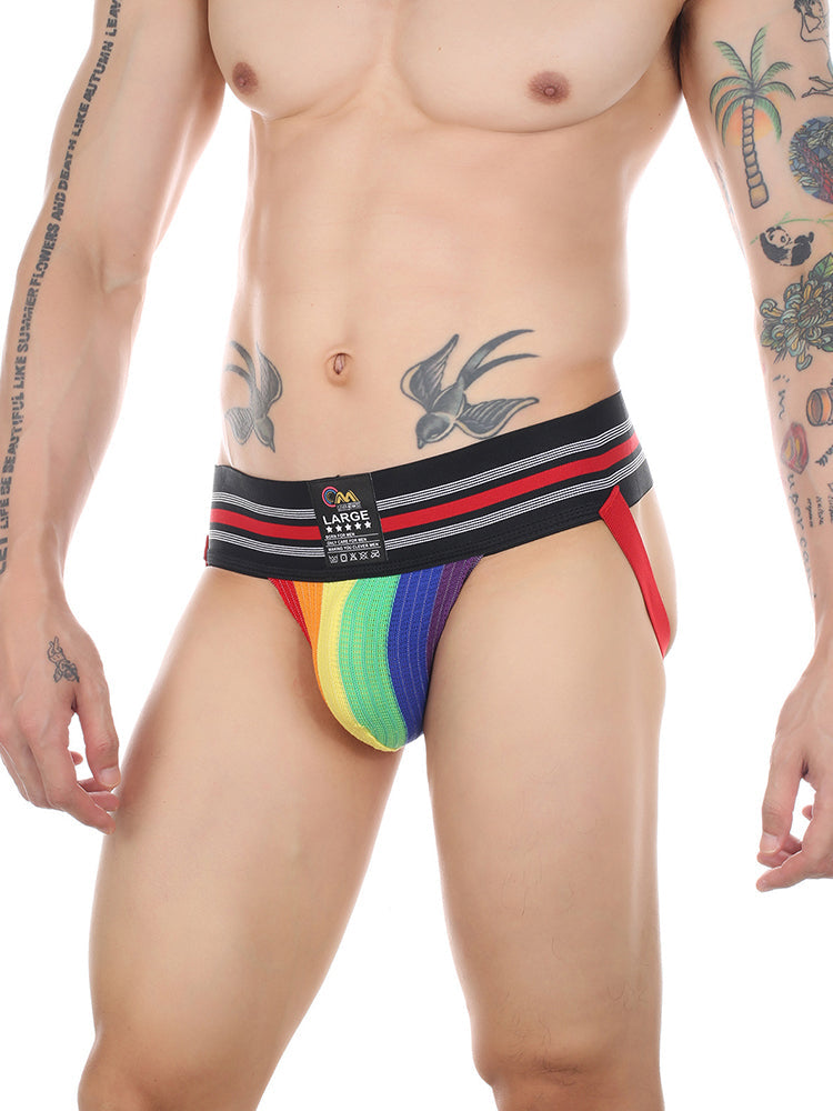 2 Pack Men's Supportive Fit Comfy Waistband Anti-Chafing Stretch Jockstrap | dmunderwear detail image 14