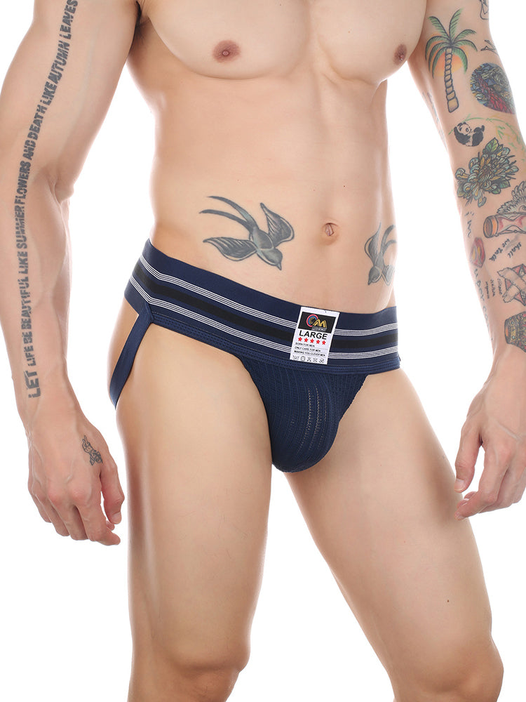 2 Pack Men's Supportive Fit Comfy Waistband Anti-Chafing Stretch Jockstrap | dmunderwear detail image 18