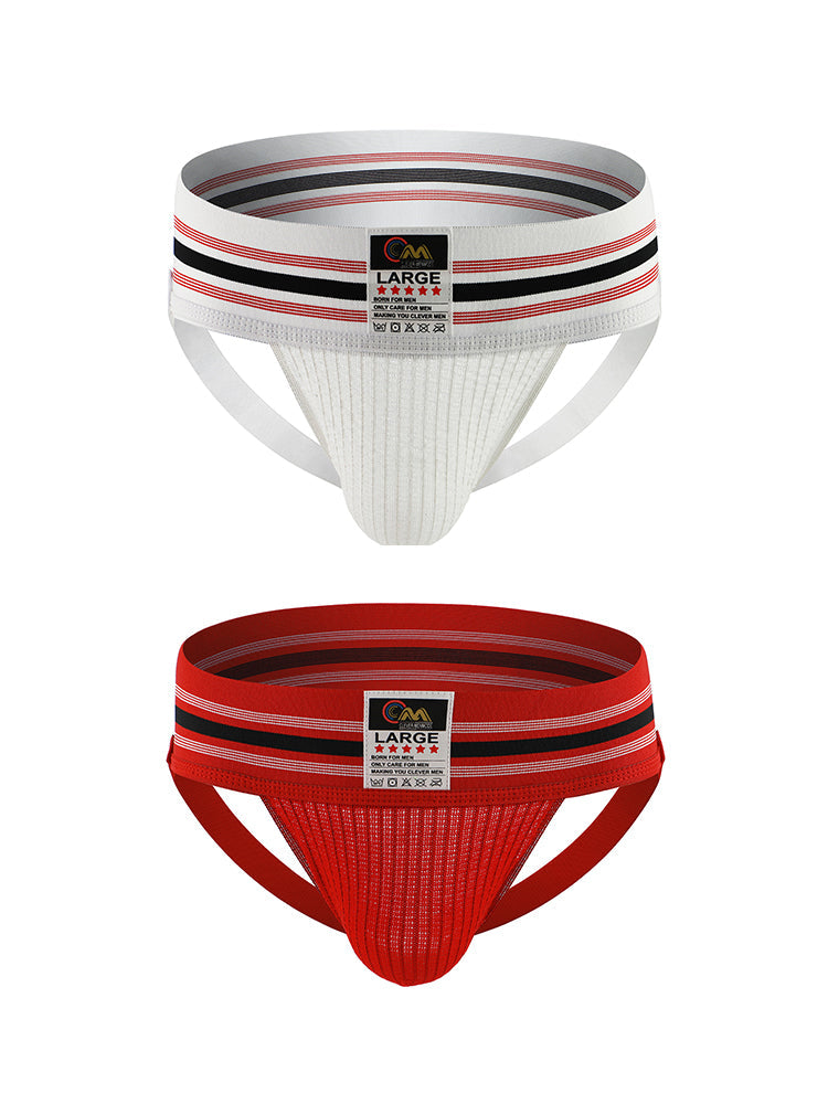 2 Pack Men's Supportive Fit Comfy Waistband Anti-Chafing Stretch Jockstrap | dmunderwear detail image 7