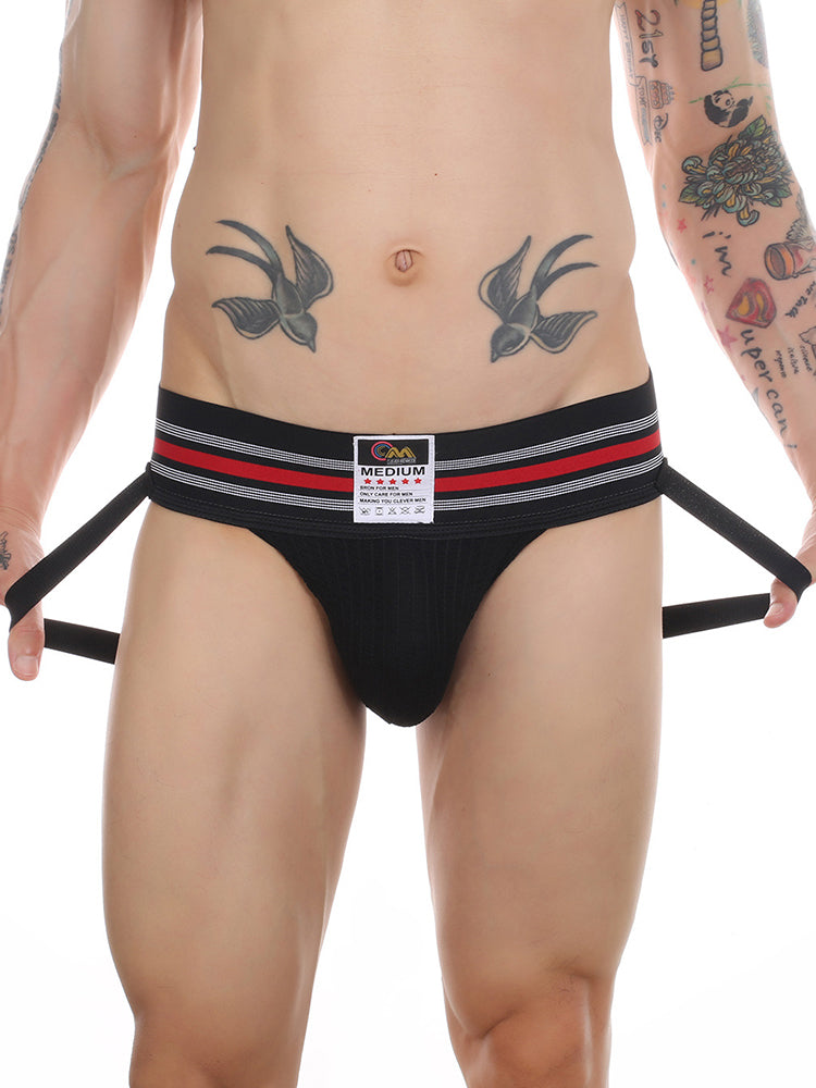 2 Pack Men's Supportive Fit Comfy Waistband Anti-Chafing Stretch Jockstrap | dmunderwear detail image 8