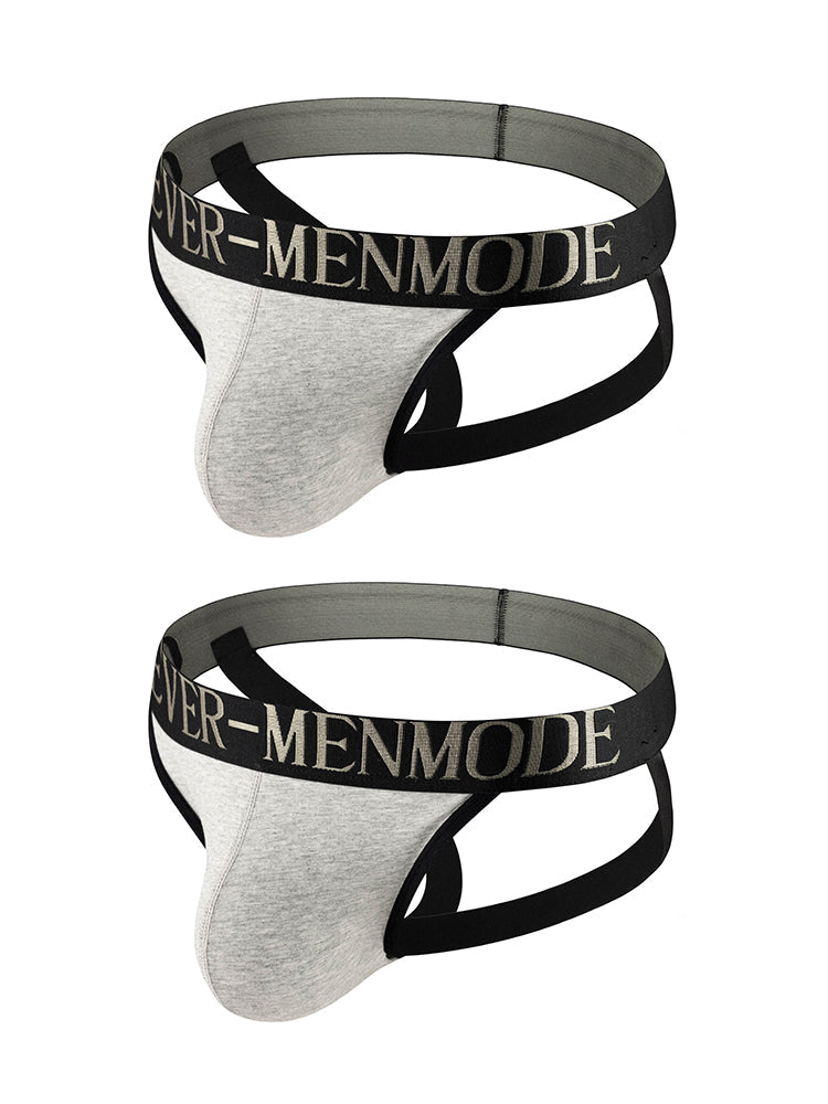 2 Pack Men's Cotton Support Jockstrap with Enhanced Pouch | dmunderwear detail image 8