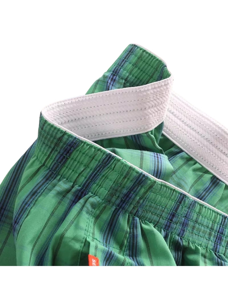 2 Pack Men's Cotton Plaid Boxers with 3D U-Pouch and Button Fly | dmunderwear detail image 17